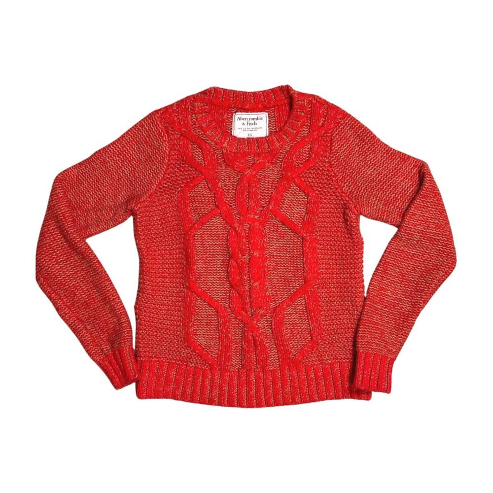 Abercrombie & Fitch XS Cable Knit‎ Sweater Red